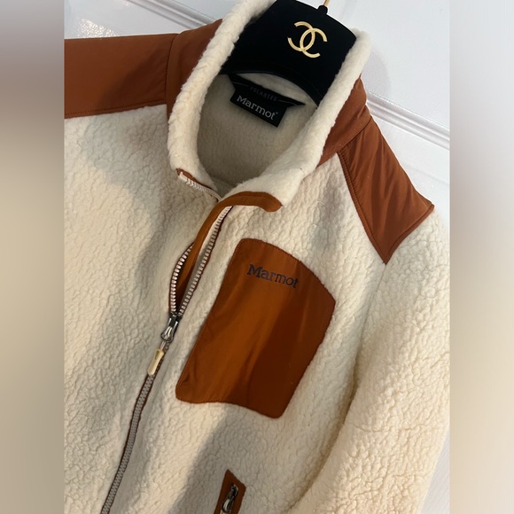 Marmot Wiley Sherpa Jacket size S Full Zip color Cream Terra excellent condition - Picture 11 of 13